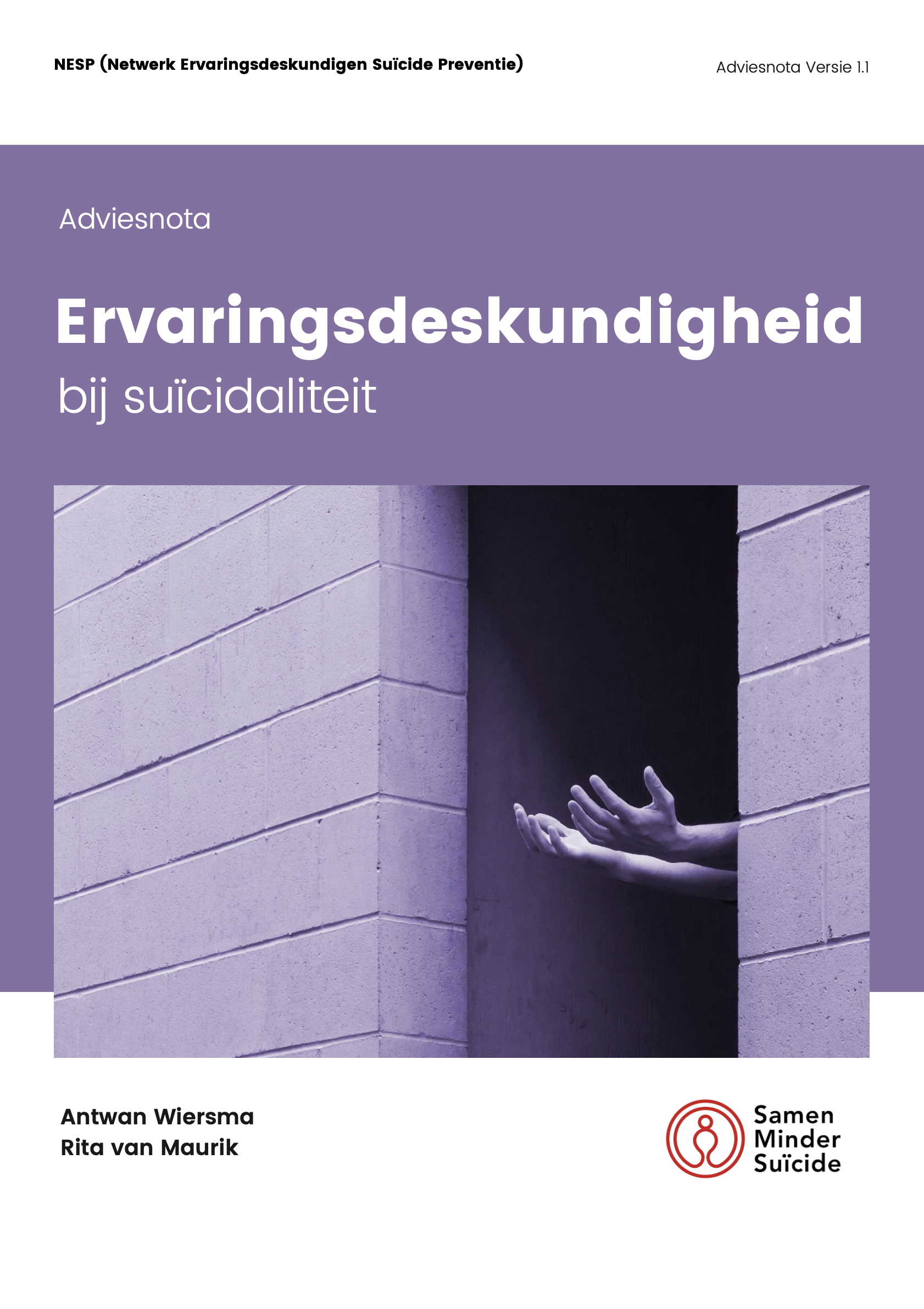 Adviesnota ‘Inzet ervaringsdeskundigheid bij Suïcidaliteit”